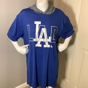 Men’s Large Los Angeles Dodgers New Era Short Sleeve Hoodie